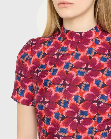 Saloni Draped Floral Mini Dress | Thumbnail 9 Saloni Draped Floral Mini Dress | Thumbnail 9