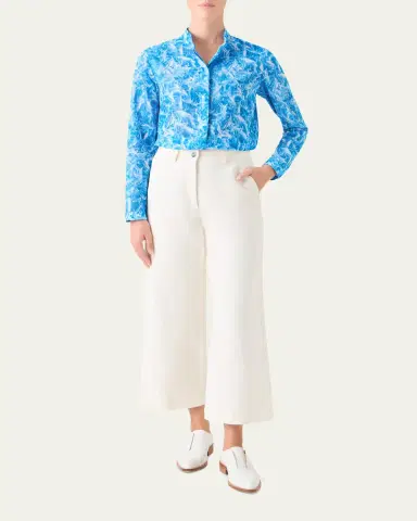 Akris Whitecaps Cotton Voile Button-Front Blouse | Thumbnail 2 Akris Whitecaps Cotton Voile Button-Front Blouse | Thumbnail 2