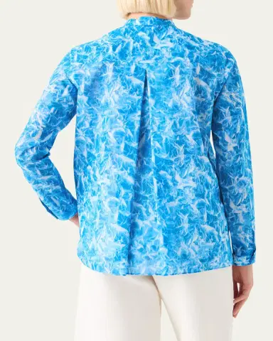 Akris Whitecaps Cotton Voile Button-Front Blouse | Thumbnail 3 Akris Whitecaps Cotton Voile Button-Front Blouse | Thumbnail 3