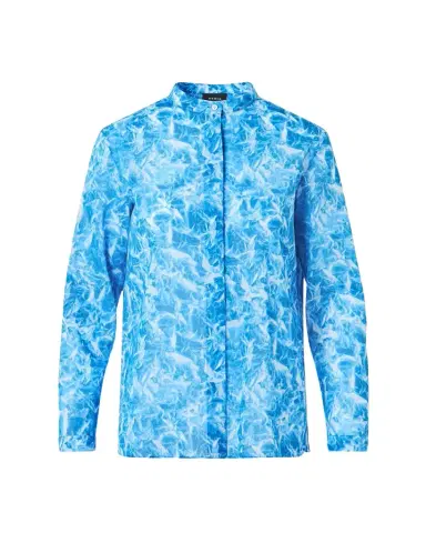 Akris Whitecaps Cotton Voile Button-Front Blouse | Thumbnail 1 Akris Whitecaps Cotton Voile Button-Front Blouse | Thumbnail 1