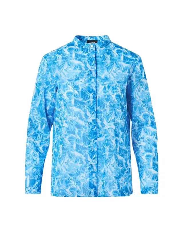Akris Whitecaps Cotton Voile Button-Front Blouse