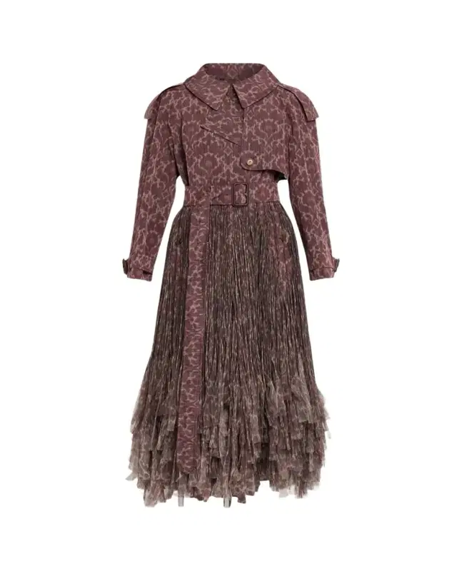Burberry Fitzrovia Baroque Fringe Long Trench Coat