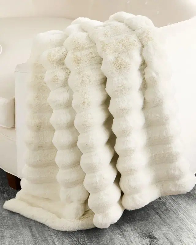 Lyla Grant Faux Chinchilla Throw, 60" x 72"