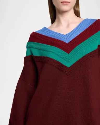 LOEWE x Albers Layered V-Neck Wool Sweater | Thumbnail 9 LOEWE x Albers Layered V-Neck Wool Sweater | Thumbnail 9
