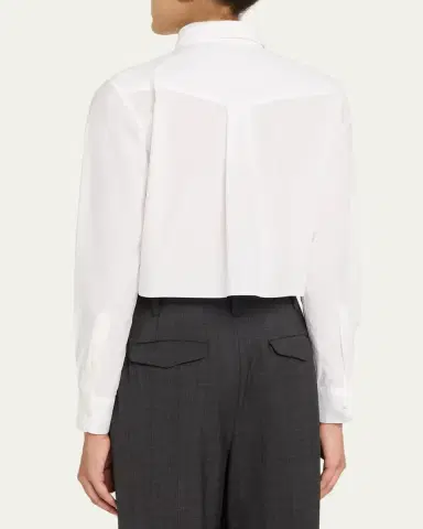 OFFICINE GÉNÉRALE Cataleya Cropped Cotton Poplin Shirt | Thumbnail 3 OFFICINE GÉNÉRALE Cataleya Cropped Cotton Poplin Shirt | Thumbnail 3