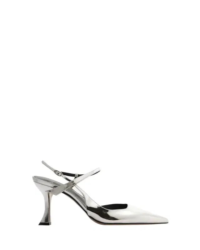 85mm Tita Mirrored Leather Wrap Pumps