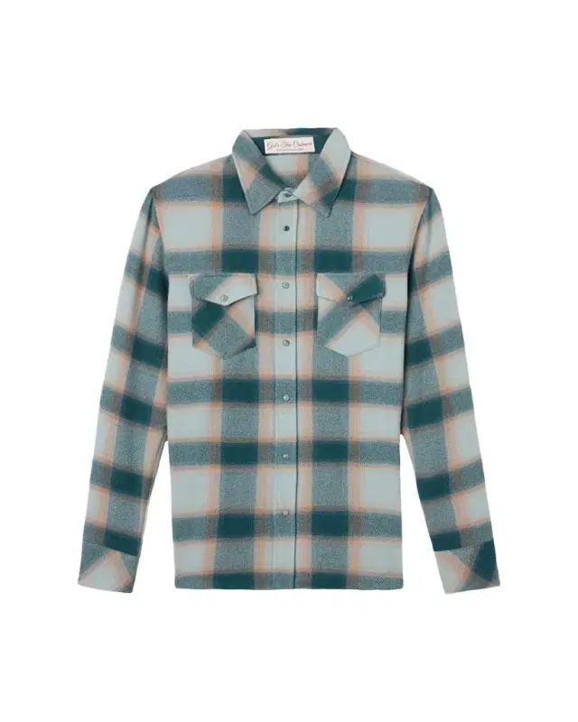 Cashmere Plaid Two-Pocket Button-Down Shirt