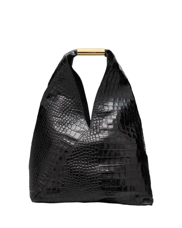 Japanese Croc-Embossed Leather Tote Bag