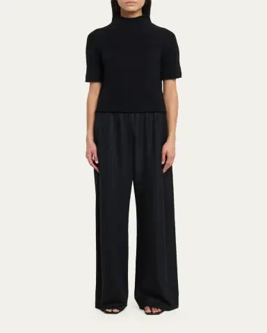 Lisa Yang Fride Short-Sleeved Mock-Neck Cashmere Sweater | Thumbnail 7