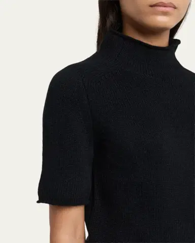 Lisa Yang Fride Short-Sleeved Mock-Neck Cashmere Sweater | Thumbnail 10