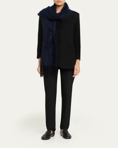 Akris Cloud Cashmere Rib Fringe Scarf | Thumbnail 2