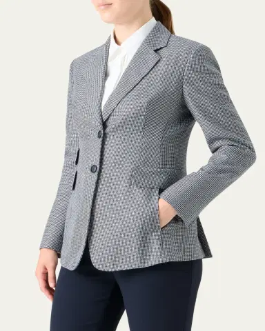 Akris Arie Cashmere Pepita Houndstooth Single-Breasted Jacket | Thumbnail 4 Akris Arie Cashmere Pepita Houndstooth Single-Breasted Jacket | Thumbnail 4