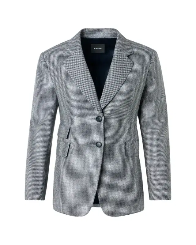 Arie Cashmere Pepita Houndstooth Single-Breasted Jacket