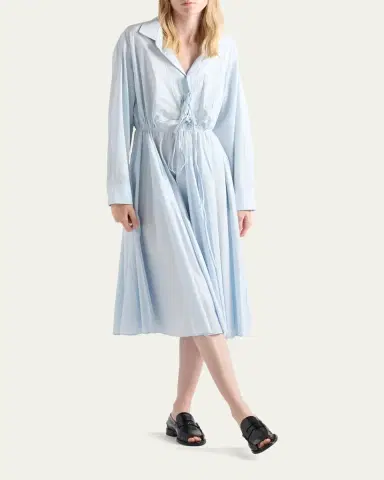 Prada Tie-Front Cotton Shirtdress | Thumbnail 2 Prada Tie-Front Cotton Shirtdress | Thumbnail 2