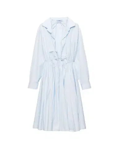 Prada Tie-Front Cotton Shirtdress | Thumbnail 1 Prada Tie-Front Cotton Shirtdress | Thumbnail 1