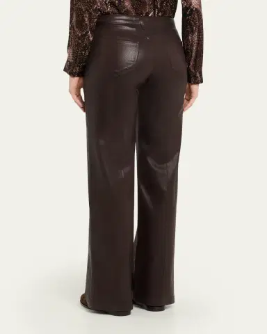 L'Agence Clayton High-Rise Coated Wide-Leg Jeans - Exclusive | Thumbnail 3
