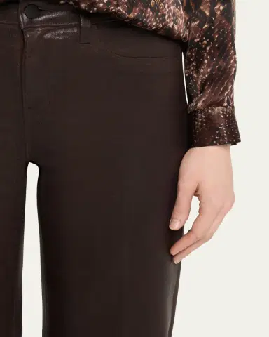 L'Agence Clayton High-Rise Coated Wide-Leg Jeans - Exclusive | Thumbnail 5