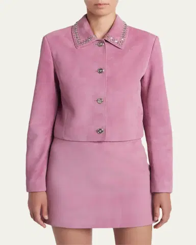 Versace Studded Lamb Suede Jacket | Thumbnail 4 Versace Studded Lamb Suede Jacket | Thumbnail 4
