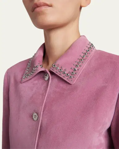 Versace Studded Lamb Suede Jacket | Thumbnail 5 Versace Studded Lamb Suede Jacket | Thumbnail 5