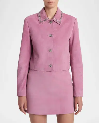 Versace Studded Lamb Suede Jacket | Thumbnail 8 Versace Studded Lamb Suede Jacket | Thumbnail 8