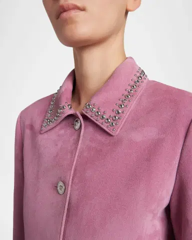 Versace Studded Lamb Suede Jacket | Thumbnail 9 Versace Studded Lamb Suede Jacket | Thumbnail 9