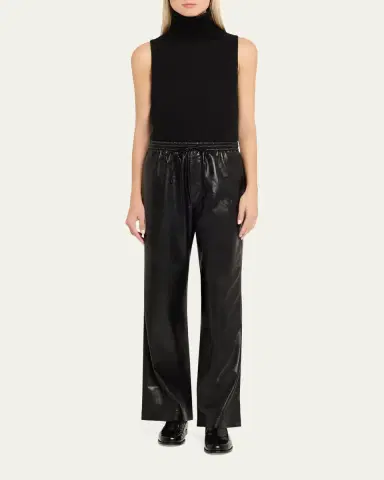 Nanushka Calie Alt-Leather Drawstring Pants | Thumbnail 2 Nanushka Calie Alt-Leather Drawstring Pants | Thumbnail 2