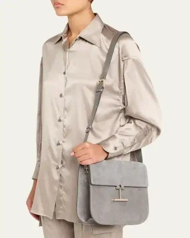 TOM FORD Tara Medium Crossbody Bag in Suede | Thumbnail 2 TOM FORD Tara Medium Crossbody Bag in Suede | Thumbnail 2