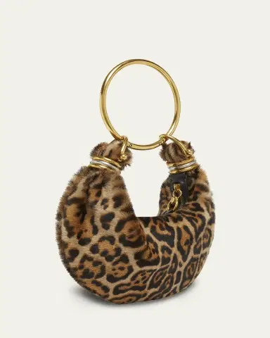 Chloé Bracelet Hobo Bag in Leopard-Print Shearling | Thumbnail 3 Chloé Bracelet Hobo Bag in Leopard-Print Shearling | Thumbnail 3