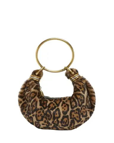 Chloé Bracelet Hobo Bag in Leopard-Print Shearling | Thumbnail 1 Chloé Bracelet Hobo Bag in Leopard-Print Shearling | Thumbnail 1
