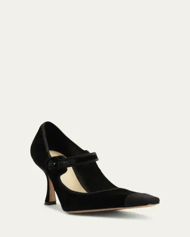 Alexandre Birman 85mm Jada Velvet Mary Jane Pumps | Thumbnail 2 Alexandre Birman 85mm Jada Velvet Mary Jane Pumps | Thumbnail 2
