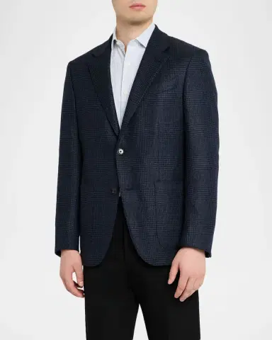 Zegna Men's Oasi Cashmere Glen Plaid Two-Button Sport Coat | Thumbnail 3