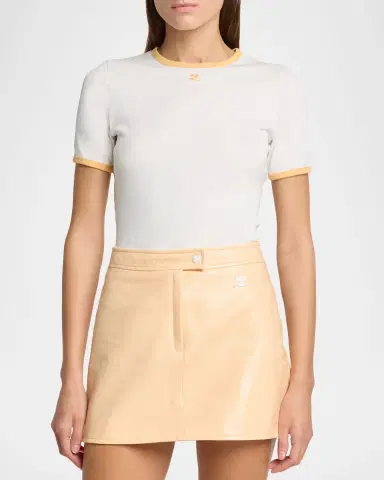 Courrèges Contrast Trim Short-Sleeve T-Shirt | Thumbnail 12