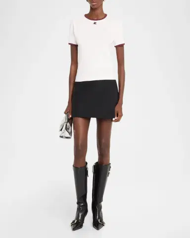 Courrèges Contrast Trim Short-Sleeve T-Shirt | Thumbnail 6