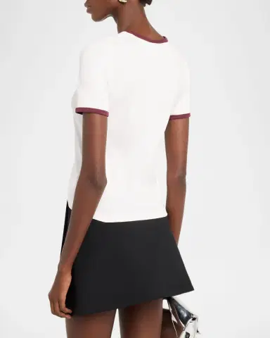 Courrèges Contrast Trim Short-Sleeve T-Shirt | Thumbnail 7