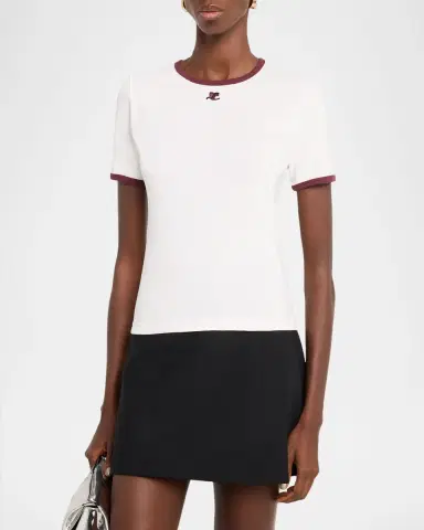 Courrèges Contrast Trim Short-Sleeve T-Shirt | Thumbnail 8