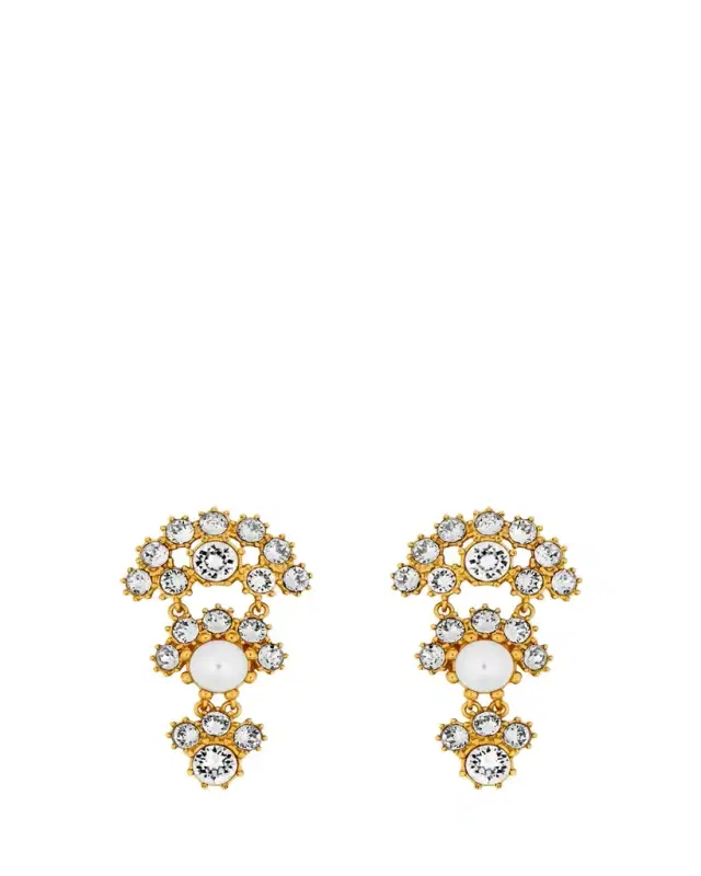 Oscar de la Renta Crystal Arch Drop Earrings