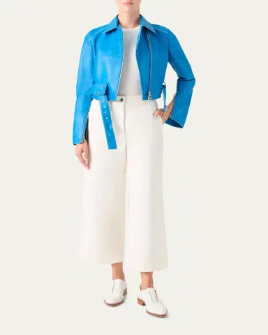 Akris Avril Cropped Nappa Leather Jacket | Thumbnail 2 Akris Avril Cropped Nappa Leather Jacket | Thumbnail 2