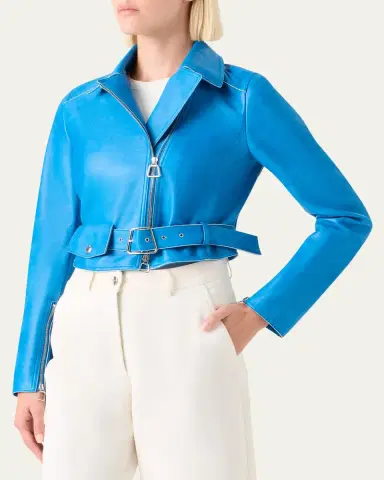 Akris Avril Cropped Nappa Leather Jacket | Thumbnail 4 Akris Avril Cropped Nappa Leather Jacket | Thumbnail 4