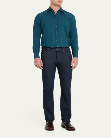Massimo Alba Men's Genova Solid Sport Shirt | Thumbnail 2