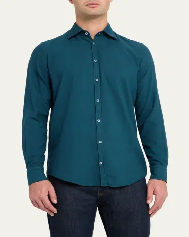 Massimo Alba Men's Genova Solid Sport Shirt | Thumbnail 4