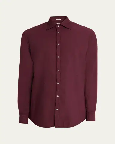 Massimo Alba Men's Genova Solid Sport Shirt | Thumbnail 6