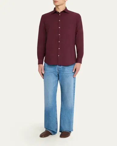 Massimo Alba Men's Genova Solid Sport Shirt | Thumbnail 7