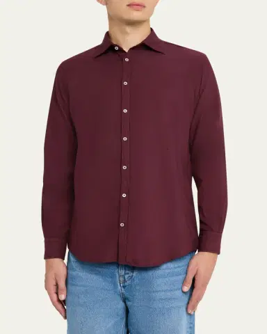 Massimo Alba Men's Genova Solid Sport Shirt | Thumbnail 9