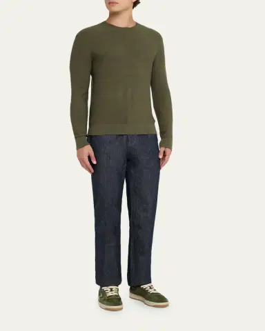 Prada Men's Downtown Nylon and Suede Low-Top Sneakers | Thumbnail 3