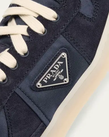 Prada Men's Downtown Nylon and Suede Low-Top Sneakers | Thumbnail 6