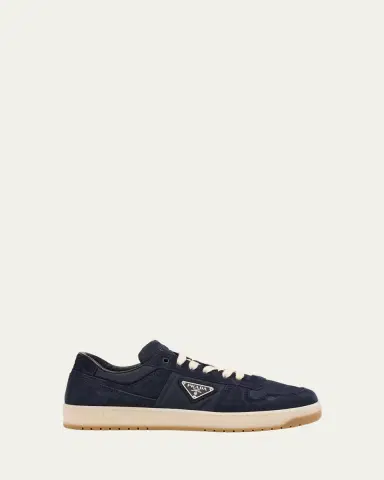 Prada Men's Downtown Nylon and Suede Low-Top Sneakers | Thumbnail 7