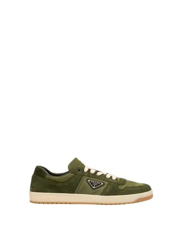 Prada Men's Downtown Nylon and Suede Low-Top Sneakers