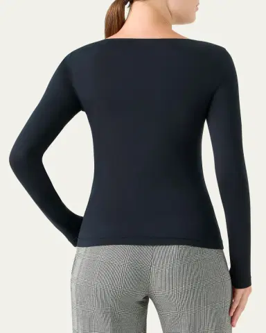 Akris V-Neck Jersey Long-Sleeve T-Shirt | Thumbnail 3 Akris V-Neck Jersey Long-Sleeve T-Shirt | Thumbnail 3