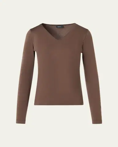 Akris V-Neck Jersey Long-Sleeve T-Shirt | Thumbnail 6 Akris V-Neck Jersey Long-Sleeve T-Shirt | Thumbnail 6