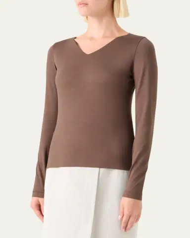 Akris V-Neck Jersey Long-Sleeve T-Shirt | Thumbnail 9 Akris V-Neck Jersey Long-Sleeve T-Shirt | Thumbnail 9